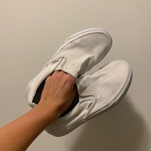 CHEAP white slip on vans!